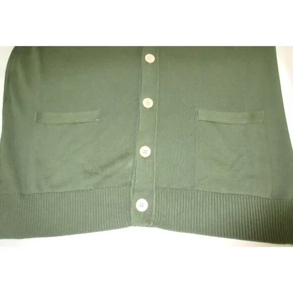 OOBE Brand Men's Ashworth Cotton Cardigan Italian Made Sweater Militaire Green - Picture 7 of 7